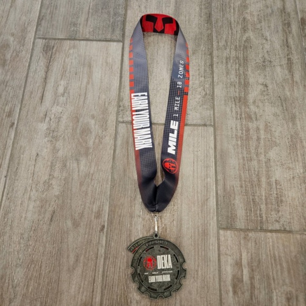 Spartan DEKA MILE 2024‎ Finisher Medal with Magnetic Trifecta Wedge OCR Gym